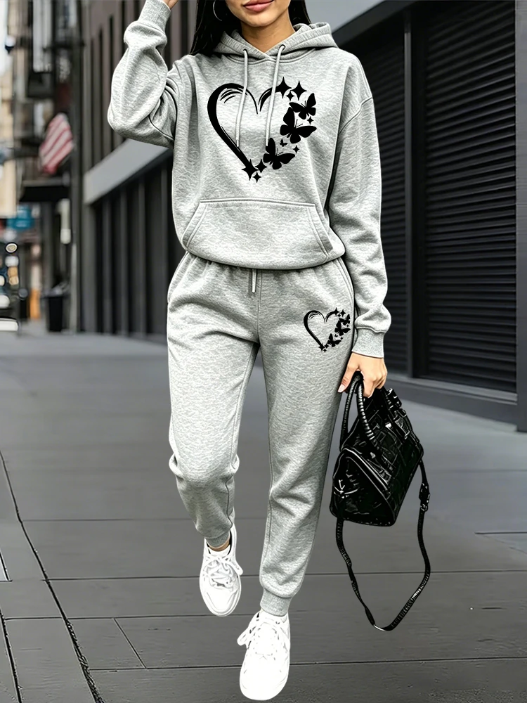 Outdoor Sports Outfit - 2026 신상 여성 트레이닝복 후드티와 스웨트팬츠