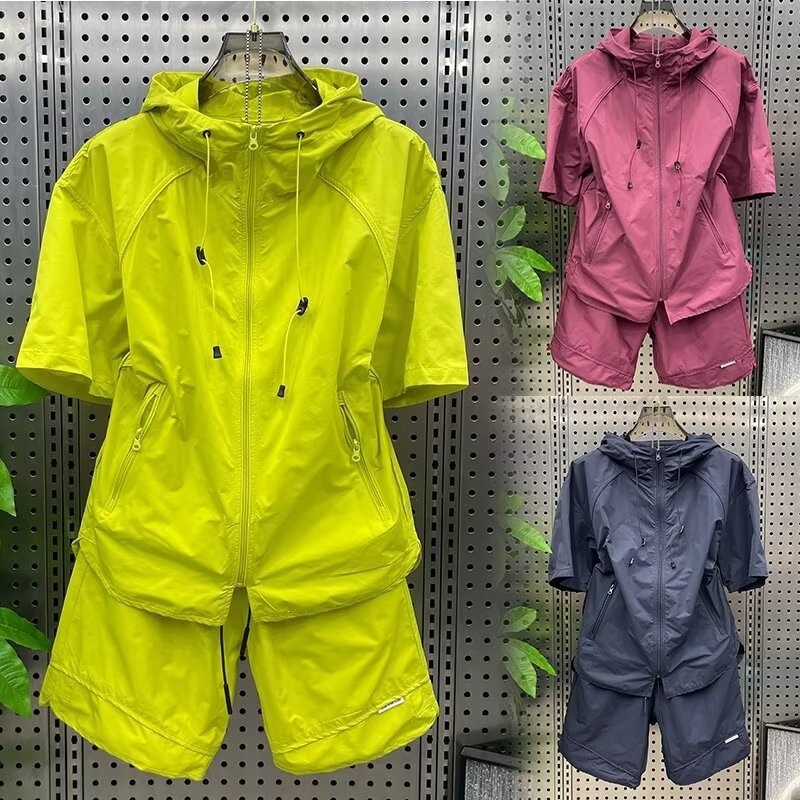 남성 여름 얇은 아웃도어 후드 퀵 드라이 캐주얼 세트  - Outdoor Sports Outfit 리뷰 및 가격