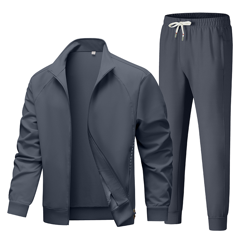 남성용 봄 가을 트랙슈트 2피스 세트 스탠드 칼라 자켓 - Outdoor Sports Outfit 리뷰 및 가격