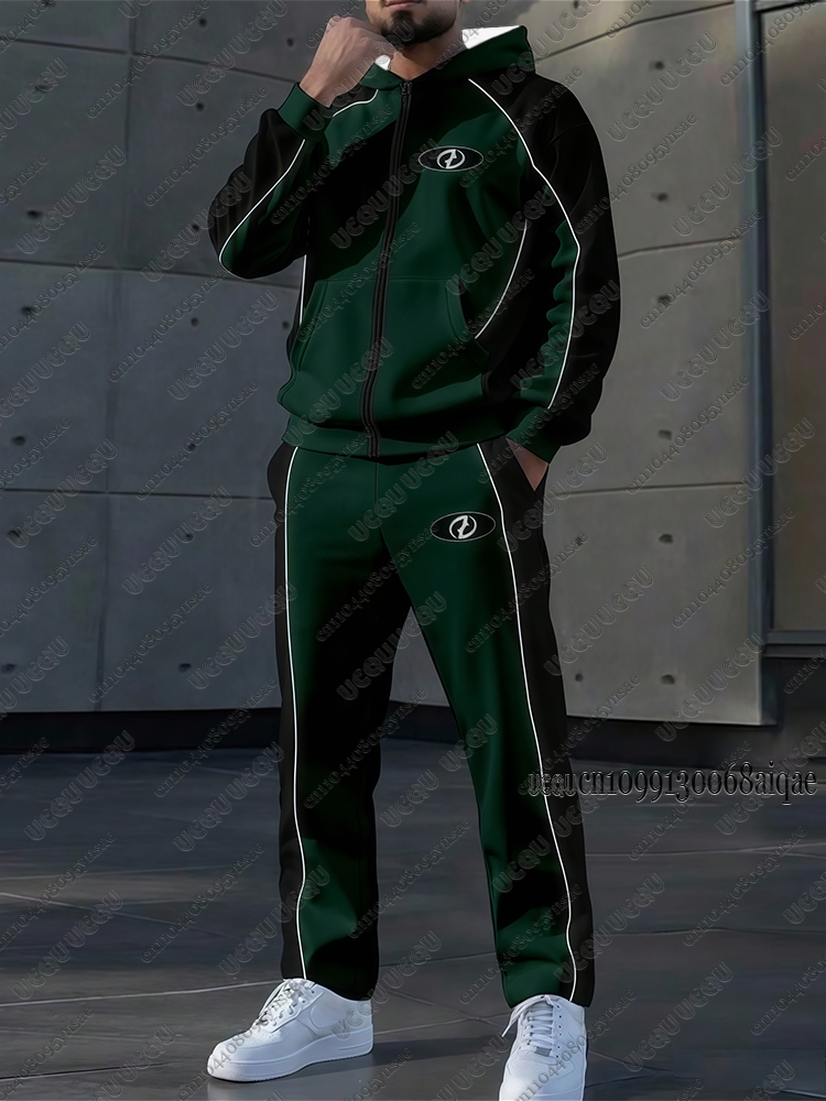 가을 겨울 신상 남성 트레이닝복 세트 지퍼 후드티+긴바 - Outdoor Sports Outfit 리뷰 및 가격