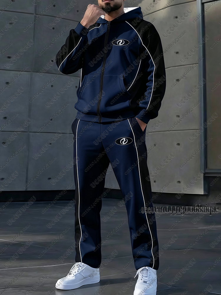 가을 겨울 신상 남성 트레이닝복 세트 지퍼 후드티+긴바 - Outdoor Sports Outfit 리뷰 및 가격